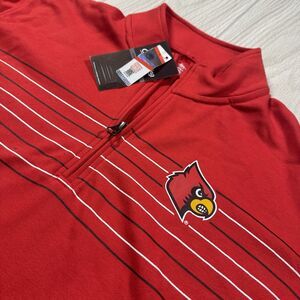 Louisville Cardinals 1/4 Zip Pullover Men’s XXL Red Striped Logo Captivating NWT